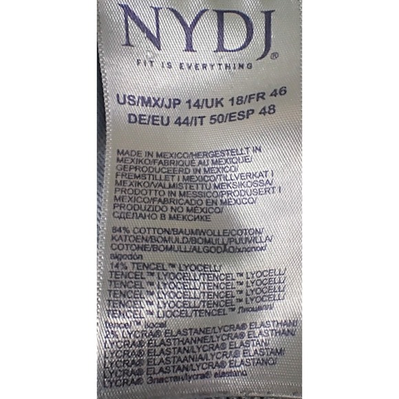 NYDJ Wide Leg Jeans Size 14‎ Blue Wash Lift Tuck Technology High Rise - Picture 7 of 9